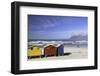 Beach huts on Muizenburg Beach, Cape Town, Western Cape, South Africa, Africa-Ian Trower-Framed Photographic Print