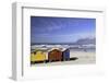 Beach huts on Muizenburg Beach, Cape Town, Western Cape, South Africa, Africa-Ian Trower-Framed Photographic Print