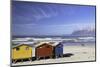 Beach huts on Muizenburg Beach, Cape Town, Western Cape, South Africa, Africa-Ian Trower-Mounted Photographic Print