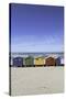 Beach huts on Muizenburg Beach, Cape Town, Western Cape, South Africa, Africa-Ian Trower-Stretched Canvas