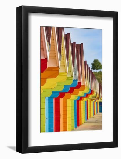 Beach Huts on North Bay beach, Scarborough, Yorkshire, England, United Kingdom, Europe-Jane Sweeney-Framed Photographic Print