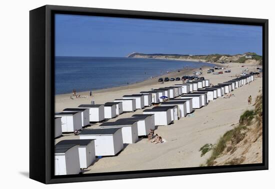 Beach Huts on North Sea Coast, Lokken, Jutland, Denmark, Scandinavia, Europe-Stuart Black-Framed Stretched Canvas