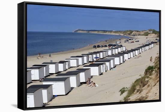 Beach Huts on North Sea Coast, Lokken, Jutland, Denmark, Scandinavia, Europe-Stuart Black-Framed Stretched Canvas