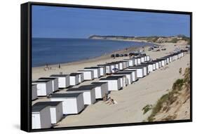 Beach Huts on North Sea Coast, Lokken, Jutland, Denmark, Scandinavia, Europe-Stuart Black-Framed Stretched Canvas