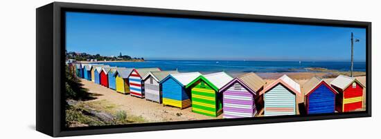 Beach Huts on the Beach, Brighton the Beach, Melbourne, Victoria, Australia-null-Framed Stretched Canvas