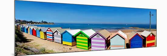 Beach Huts on the Beach, Brighton the Beach, Melbourne, Victoria, Australia-null-Mounted Photographic Print