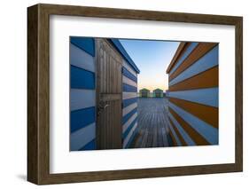 Beach Huts on the Pier-Linda Wride-Framed Photographic Print