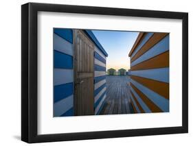 Beach Huts on the Pier-Linda Wride-Framed Photographic Print