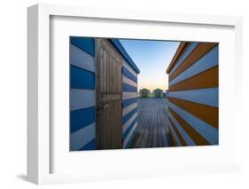 Beach Huts on the Pier-Linda Wride-Framed Photographic Print