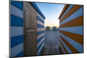 Beach Huts on the Pier-Linda Wride-Mounted Photographic Print
