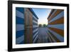 Beach Huts on the Pier-Linda Wride-Framed Photographic Print