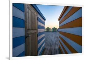 Beach Huts on the Pier-Linda Wride-Framed Photographic Print