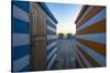 Beach Huts on the Pier-Linda Wride-Stretched Canvas