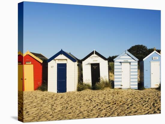 Beach Huts, Southwold, Suffolk, England, United Kingdom, Europe-Amanda Hall-Stretched Canvas