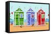 Beach Huts-Peter Adderley-Framed Stretched Canvas