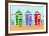 Beach Huts-Peter Adderley-Framed Premium Giclee Print