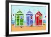 Beach Huts-Peter Adderley-Framed Premium Giclee Print