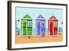 Beach Huts-Peter Adderley-Framed Art Print