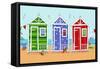 Beach Huts-Peter Adderley-Framed Stretched Canvas