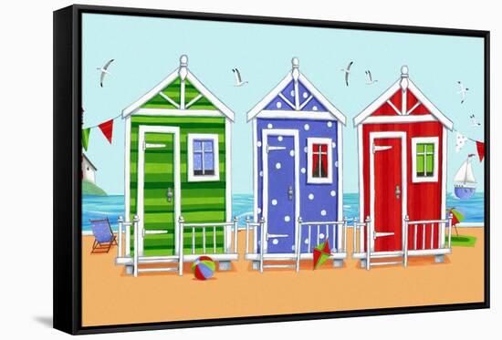 Beach Huts-Peter Adderley-Framed Stretched Canvas