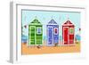 Beach Huts-Peter Adderley-Framed Premium Giclee Print