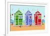 Beach Huts-Peter Adderley-Framed Art Print