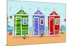 Beach Huts-Peter Adderley-Mounted Art Print