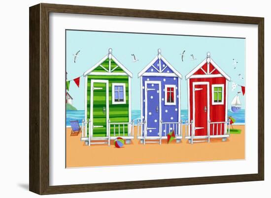 Beach Huts-Peter Adderley-Framed Art Print