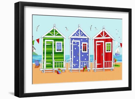 Beach Huts-Peter Adderley-Framed Art Print