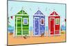 Beach Huts-Peter Adderley-Mounted Art Print