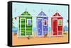 Beach Huts-Peter Adderley-Framed Stretched Canvas