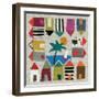 Beach Huts-Jenny Frean-Framed Giclee Print