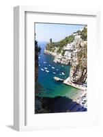 Beach in a Cove, Praiano, Amalfi Coast, Italy-George Oze-Framed Photographic Print