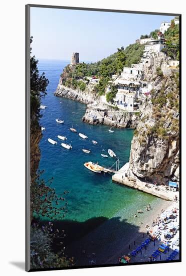 Beach in a Cove, Praiano, Amalfi Coast, Italy-George Oze-Mounted Photographic Print