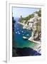 Beach in a Cove, Praiano, Amalfi Coast, Italy-George Oze-Framed Premium Photographic Print
