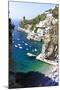 Beach in a Cove, Praiano, Amalfi Coast, Italy-George Oze-Mounted Premium Photographic Print