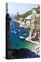 Beach in a Cove, Praiano, Amalfi Coast, Italy-George Oze-Stretched Canvas