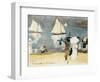 Beach in La Concha Bay in San Sebastián-Joaquín Sorolla y Bastida-Framed Art Print