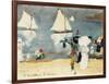 Beach in La Concha Bay in San Sebastián-Joaquín Sorolla y Bastida-Framed Art Print