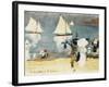 Beach in La Concha Bay in San Sebastián-Joaquín Sorolla y Bastida-Framed Art Print