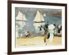 Beach in La Concha Bay in San Sebastián-Joaquín Sorolla y Bastida-Framed Art Print