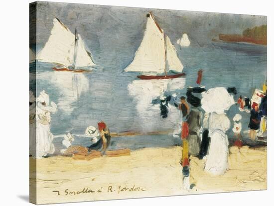 Beach in La Concha Bay in San Sebastian-Joaquín Sorolla y Bastida-Stretched Canvas