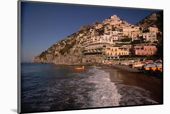 Beach in Positano, Italy-Vittoriano Rastelli-Mounted Photographic Print