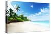 Beach in Sunset Time on Mahe Island in Seychelles-Iakov Kalinin-Stretched Canvas