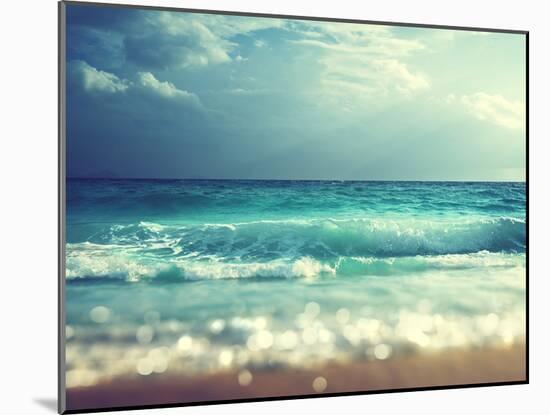 Beach in Sunset Time, Tilt Shift Soft Effect-Iakov Kalinin-Mounted Photographic Print