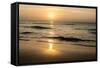 Beach in Sunset Time-format35-Framed Stretched Canvas