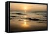 Beach in Sunset Time-format35-Framed Stretched Canvas