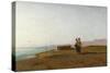 Beach in Viareggio, 1865-Vincenzo Coronelli-Stretched Canvas