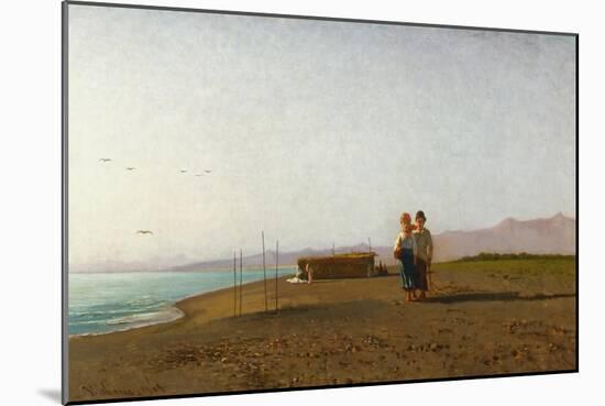 Beach in Viareggio, 1865-Vincenzo Coronelli-Mounted Giclee Print