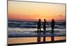 Beach (Kids Playing in Sunset) Art Poster Print-null-Mounted Poster